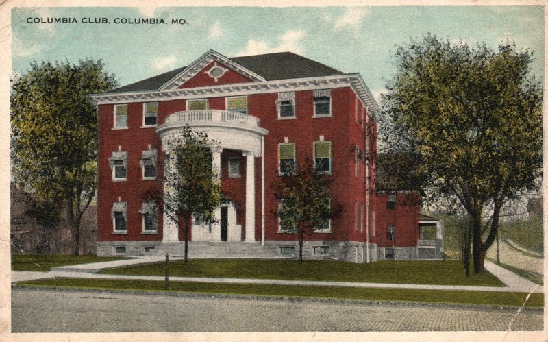 Vintage Postcard 1916 Columbia Club House Building Missouri MO Structure