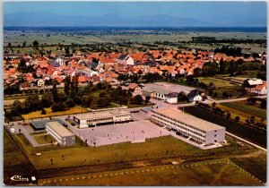 VINTAGE POSTCARD CONTINENTAL SIZE AERIAL VIEW OF THE C.E.S. AT MARCKOLSHEIM