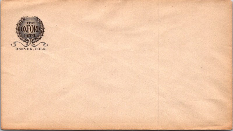 Oxford Hotel Denver COLO  vintage stationery envelope cachet