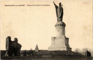 CPA CHATILLON-sur-MARNE Statue d'Urbain II et les Ruines (491030)