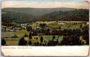 Overlooking Golf Links Lenox Massachusetts MA Mountain And Grounds Postcard