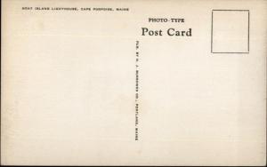 Cape Porpoise ME Goat Island Lighthouse c1940 Postcard #2