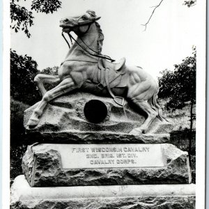 c1940s SAMPLE RPPC Chickamauga Battlefield GA Riderless Horse Monument A100