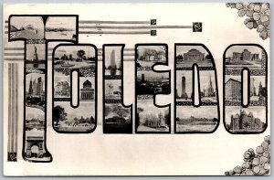 Toledo Ohio 1950s LARGE LETTER RPPC Real Photo Postcard