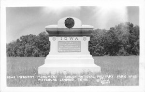 H48/ Pittsburg Landing Tennessee Postcard RPPC c40s Iowa Monument Shiloh