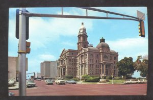 FORT WORTH TEXAS TARRANT COUNTY COURTHOUSE OLD CARS POSTCARD 1963 CHEVY