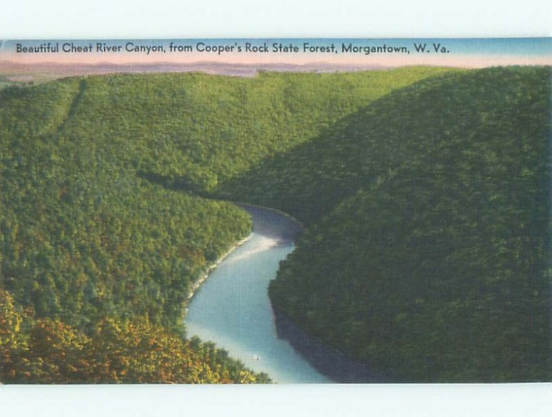 Linen RIVER SCENE Morgantown West Virginia WV AE6198