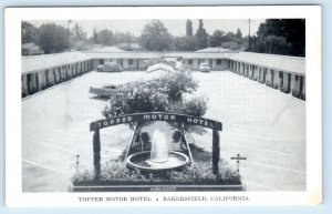 BAKERSFIELD, CA  ~ Roadside Motel TOPPER MOTOR HOTEL c1950s Kern County Postcard