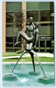 CLEVELAND CLINIC, Ohio OH ~ William McVey Sculpture MAN HELPING MAN Postcard