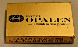 Hotel Opalen Goteberg Sweden Matchbox