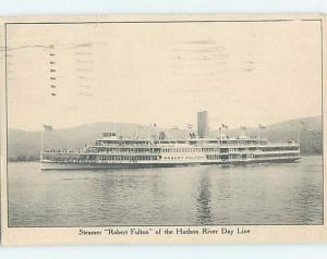 W-Border ROBERT FULTON HUDSON RIVER LINE SHIP BOAT New York City NY hp8487