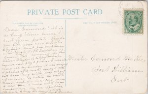 Alma College St Thomas Ontario ON c1906 Fort William Cancel Postcard H58 *as is