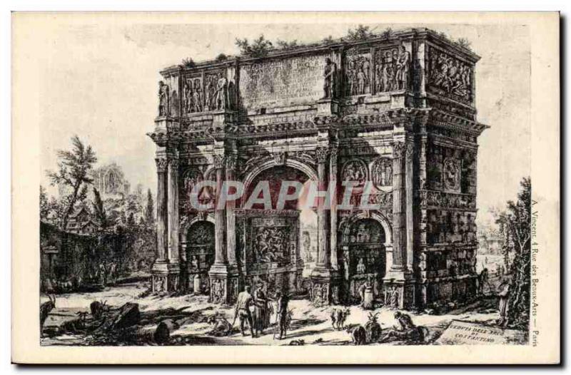 Old Postcard Arc de Triomphe