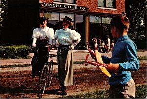 VINTAGE CONTINENTAL POSTCARD WRIGHT BROTHERS CYCLE SHOP DEARBORN MICHIGAN