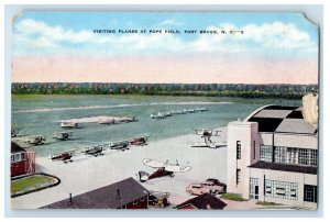 c1940s Visiting Planes at Pope Field Fort Bragg North Carolina NC Postcard