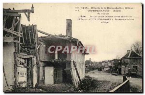 Old Postcard Battle of the Marne Courdemanges village Entree Army