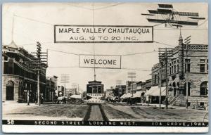 PHOTOMONTAGE IDA GROVE IA AIRPLANE ANTIQUE REAL PHOTO RPPC AVIATION CHAUTAUQUA