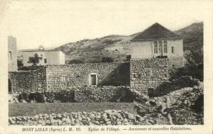 lebanon MONT LIBAN Village Church 1920s Postcard