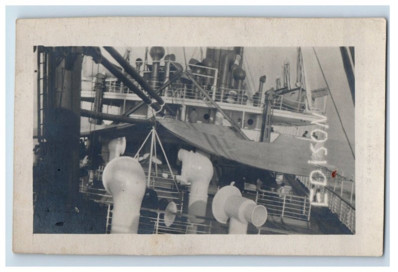 C1910 RPPC S.S. Edison Steamship Deckview Postcard F112E