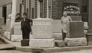 Cedar Falls IOWA RPPC 1915 MONUMENT WORKS Funeral Grave Markers A.W. BUNDY Death