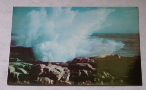 UNUSED POSTCARD - LUSTERCHROME STOCK LINE - WAVES CRASHING ON THE SHORE