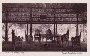 Old Civil Court Bali Indonesia Tosari Studios Real Photo Postcard