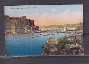 ITALY, NAPLES, SANTA LUCIA, CASTLE L'OVO, c1920 ppc., unused.