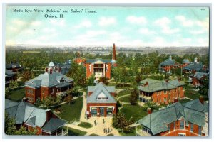 c1910 Bird's Eye View Soldiers Sailors Home Quincy Illinois IL Vintage Postcard