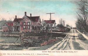 West Hurley New York Corner of Main and Honey Street Vintage Postcard AA110456