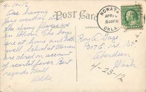 c1910 Printed Postcard; Public School, Nowata OK Posted