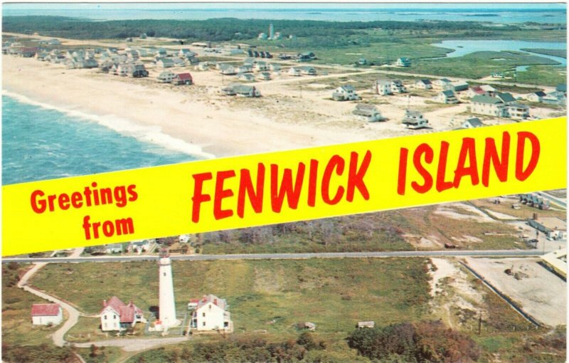 Fenwick Island Delaware Greetings Split View Postcard 1960s