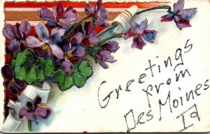 Iowa Des Moines Greetings With Flowers