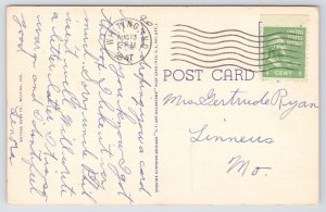 Linen~Front of US Post Office Whiting Indiana~Vintage Postcard