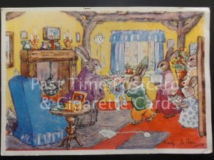 Margaret Ross 'Grannie's Birthday' c1940's showing Rabbit Characters No.S.234