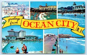 OCEAN CITY, NJ New Jersey ~ Multiview BANNER c1960s  Postcard