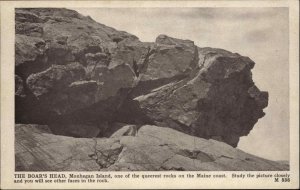 MONHEGAN  ISLAND ME Boar's Head Rock Face Old Postcard