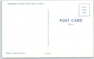 c1950s Sedona AZ Greetings Oak Creek Canyon Switchbacks Bob Bradshaw Chrome A223