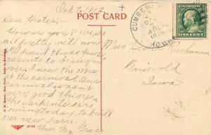 c1910 Printed Postcard Carnegie Public Library Atlantic IA Cass County Posted