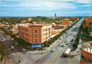 Morocco Marakech panoramic view postcard