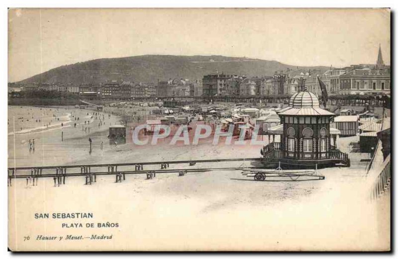 Postcard Old Spain Espana Spain San Sebastian Playa de Banos