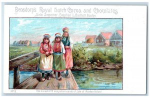 Bensdorp's Royal Dutch Cocoa And Chocolates Dutch Girls Advertising Postcard