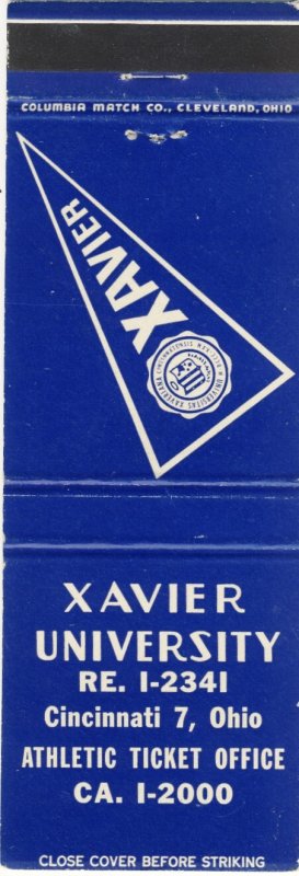 Vintage Cincinnati, Ohio/OH Match Cover, Xavier University