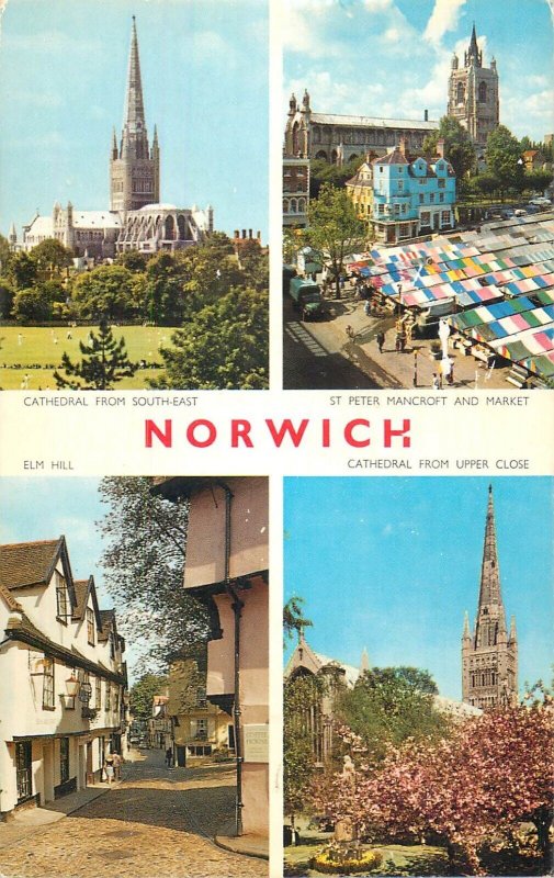 UK England Norwich cathedral St. Peter Mancroft market Elm Hill