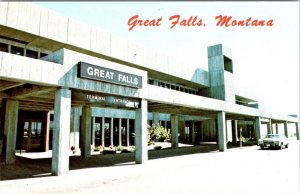 Great Falls, MT Montana INTERNATIONAL AIRPORT TERMINAL Vintage AVIATION Postcard