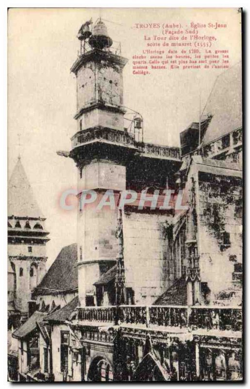 Old Postcard Troyes Eglise Saint Jean