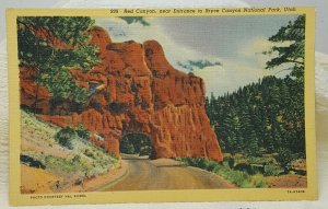 Red Canyon Bryce Canyon National Park Vintage Postcard