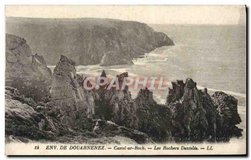 Old Postcard Douarnenez Castel ar Roch The jagged rocks