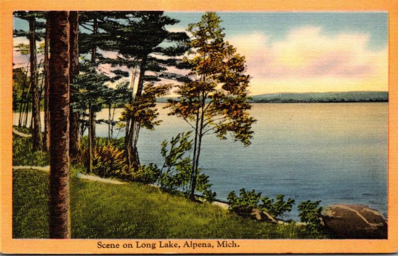 Michigan Greetings From Long Lake Alpena 1941