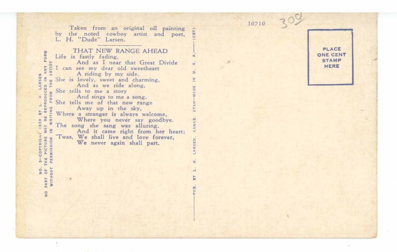 That New Range Ahead   Artist: L.H. Dude Larsen