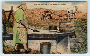 CARTHAGE?, MO Missouri ~ SORGHUM MAKING in the OZARKS 1956  Linen     Postcard